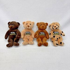 Vintage 1990s Teddy Grahams Plush Advertising Promotional Beanies Lot of 4 EUC